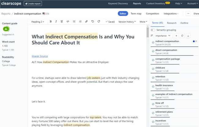 content optimization tools, clearscope
